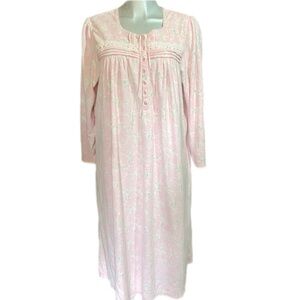 EARTH ANGELS Pink Floral Long Sleeve Nightgown Pajama House Dress Cottagecore XL